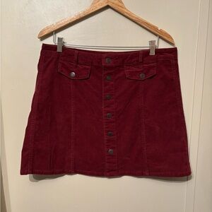 Mossimo Burgundy Corduroy Skirt
